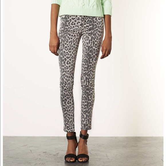 topshop leopard jeans